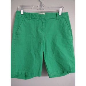 J. Crew Bermuda Womens Green Shorts Women's  Size 2 flat front